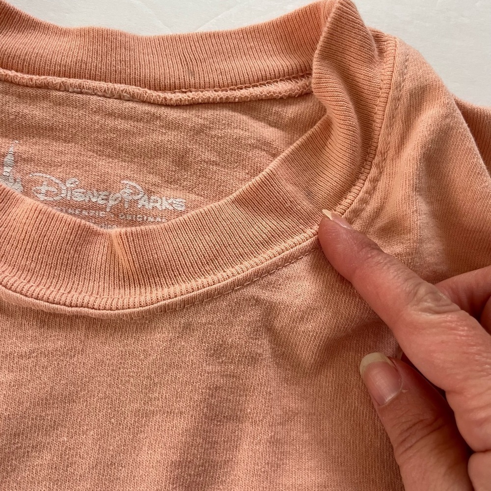 Disney World Spirit Jersey Glitter Puff Long Sleeve Size Large Peach Gold - Picture 8 of 13